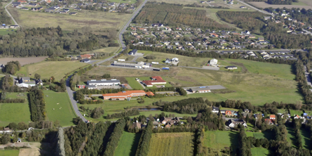 Luftfoto over erhvervsgrunde